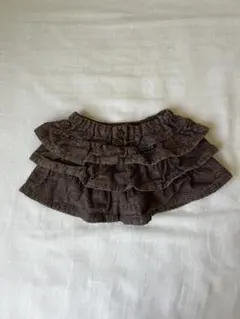フリル付きブラウンスカート