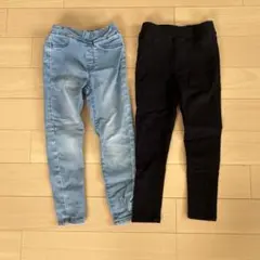 GU スキニーデニムとレギンスのパンツセット