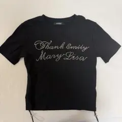 SHAGGE ラインストーンロゴ 半袖Tシャツ ブラックのサムネイル