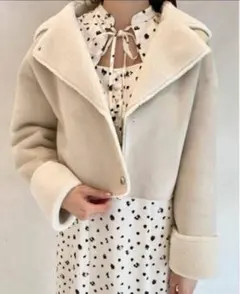 スナイデル　SNIDEL バリエショートジャケットコート アイボリー