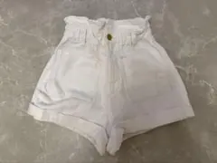 ZARA ハイウェストショートパンツ ホワイトデニム