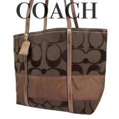 ✨美品 COACH コーチ トートバッグ シグネチャー ブラウン F11098