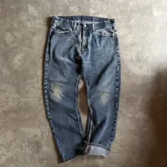 リーバイス 505 ストレート W36 L32 鬼ヒゲ フェード グランジ 古着