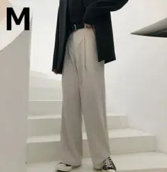 ハイウエスト スラックスパンツ ボトムス　ベージュ M