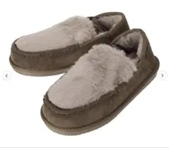 最終価格　サマンサモスモス　フェイクファーモカシンシューズ　Lサイズ　グレー