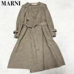 希少　マルニ MARNI コットン　スプリングコート　薄手　ロングコート　ベルト