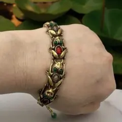 66 マルチカラー ビジュー ゴールド ブレスレット - メルカリ