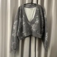 Anothera タイダイ クロップドスウェット グレー