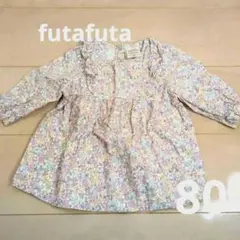 futafuta 花柄長袖ワンピース 80