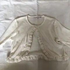 Catherine Cottageアイボリー レース装飾 ショート丈カーディガン