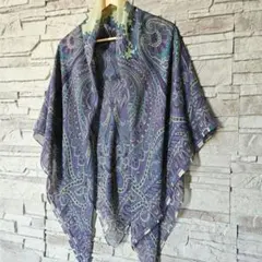 エトロ ETRO ストール シフォン 正方形 パープル C3