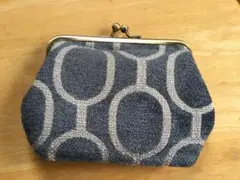 親子がま口財布 グレーとベージュの幾何学模様