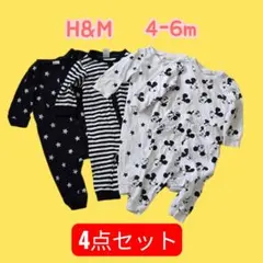 ベビー用ロンパース H&M 薄手 4点セット 4-6M ミッキー