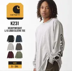 Carhartt K231 ヘビーウェイト長袖Tシャツ グレー S ロンT