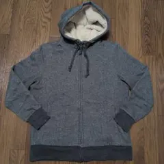 ユニクロ UNIQLO ボアスウェット フルジップパーカー XL グレー