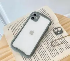 お勧め！　新品未使用！　iPhone 12 ケース 型 クリア　 グレー　09