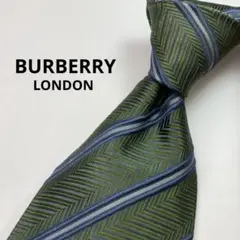 BURBERRY バーバリーロンドン　ネクタイ　シルク　グリーン系　イタリア製