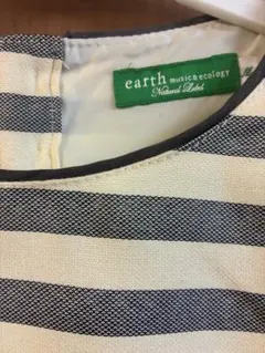 earth music&ecology ストライプひざ丈長袖ワンピース　春