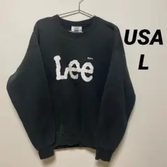 【90s archive】USA製 Leeビッグロゴ　ブラック スウェット