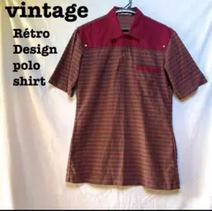 美品【 vintage 】 レトロポロシャツ　デザインポロシャツ