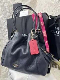 ✨極美品✨COACH コーチ イーディー トートバッグ ネイビー 57125