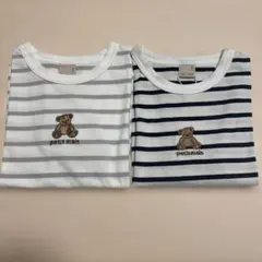 petit main ストライプTシャツ 2枚セット　110