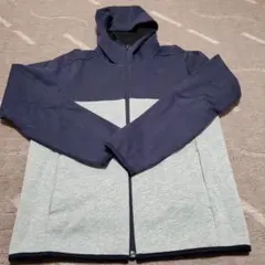 ユニクロ ネイビー グレー フリース ジップアップパーカー