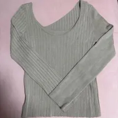 MURUA リブ編み長袖ニット Fサイズ カーキ