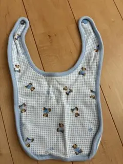 ラルフ・ローレン ベビー用スタイ 水色チェック柄 クマ