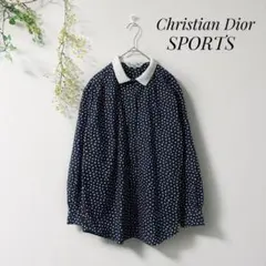 Christian Dior SPORTS　ドット柄　襟付き　ブラウス　ネイビーのサムネイル