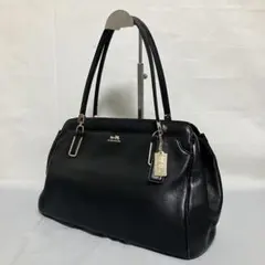 美品 COACH コーチ トートバッグ マディソン 本革 シボ革 肩掛け 黒
