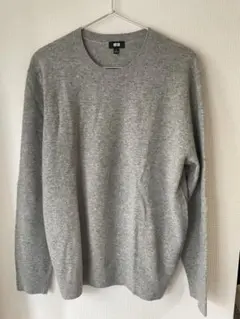UNIQLO グレー カシミヤ クルーネックセーター