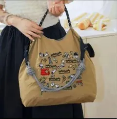 スヌーピー エコバッグ ベージュ