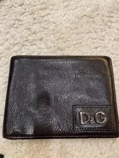 D&G 二つ折り財布 黒 レザー