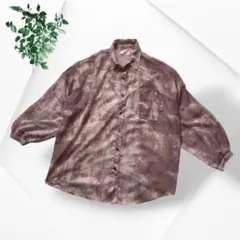 美品 WEGO タイダイ柄シアーシャツ くすみピンク ゆったり オーバーサイズのサムネイル