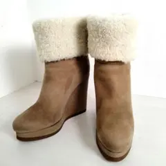 JIL SANDER ムートンブーツ ショートブーツ ウェッジソール 36 1aのサムネイル
