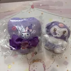 紫色 ハート型 プニプニキャラクター ぬいぐるみ