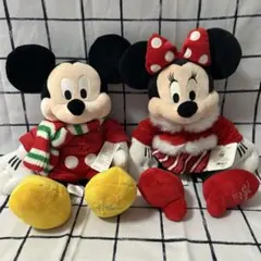 新品ディズニーストア限定 ミッキー＆ミニー クリスマスぬいぐるみ 定価8580円