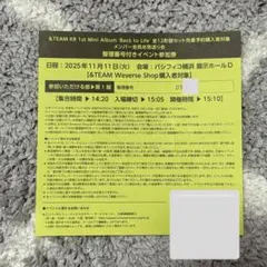 ★最終値下げ★&TEAM お見送り会 Back to Life 第1部 参加券