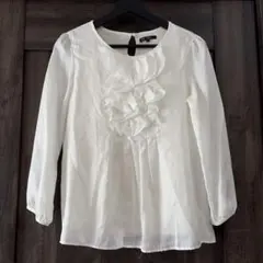 フリル付きホワイトブラウス 38 23区　長袖