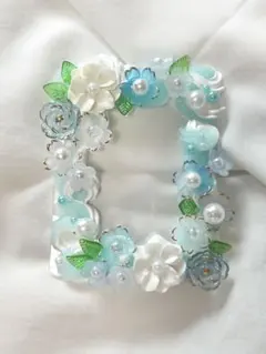 ホイップデコ トレカサイズ ミントグリーン お花 【001】