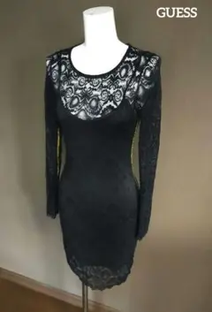 《良品》GUESS BLACKレースワンピース（インナーあり）