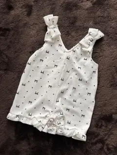 cottoli リボン付きロンパース 80