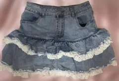 デニムフリルスカート SHEIN ROMWE