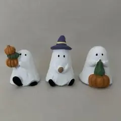 ナチュラルキッチン　ハロウィン　ミニチュアオブジェ　オバケ　3点セット