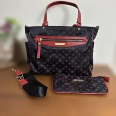 【美品】russet ラシット トートバッグ モノグラム ポーチ＆ストラップ付