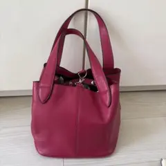 MIN.LI.ELL 牛革 リボンハンドバッグ ボルドー系 - メルカリ