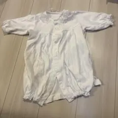 美品　新生児　白い襟付き退院着&ロンパース2点セット