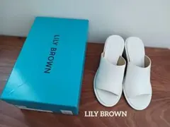 LILY BROWN ホワイト オープントゥ ミュール　23.5cmのサムネイル
