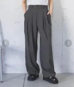 JEANASIS リネンタックワイドパンツ スラックス